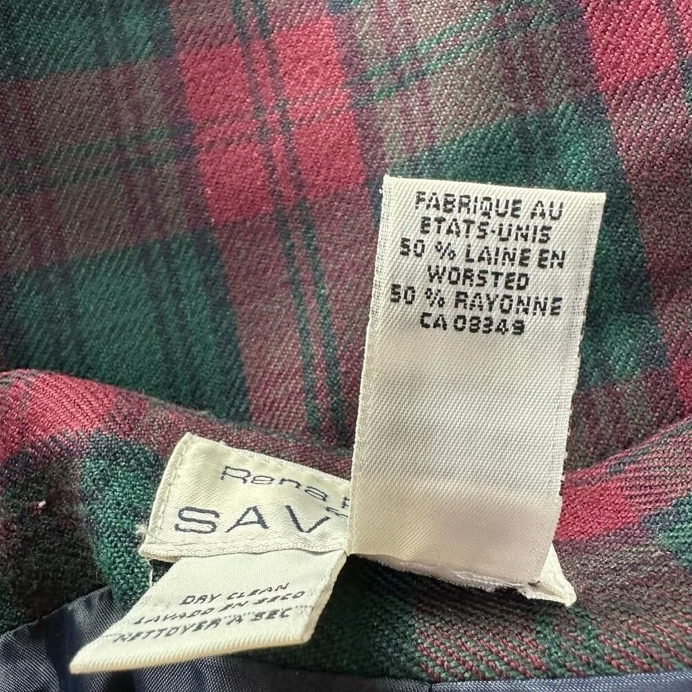 Vintage‎ Tartan Wool Plaid Skirt Womens Size 14 Gothic Schoolgirl Office Siren